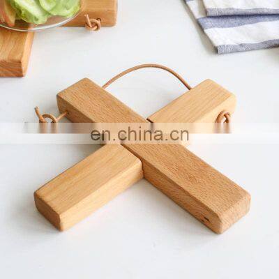 Beech walnut wood pan mat insulation mat large dining table pot coaster