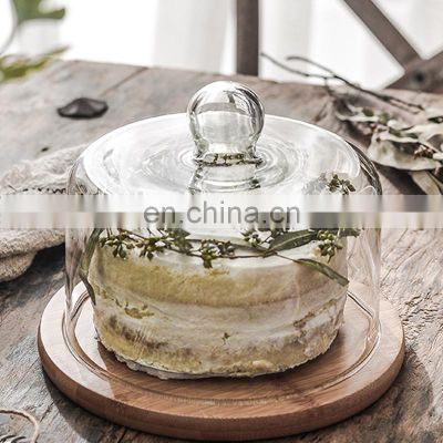 Wooden Tier Home Use Dessert Crystal Tray 2021 Set Round Glass Wedding Stand Cake