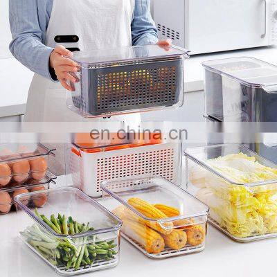 Household Fridge Freezer Bins Refrigerator Organizer Stackable Food Storage Containers BPA Free Fridge Drawer Organizers Set