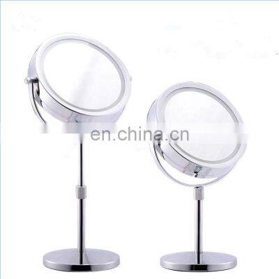 Hot selling double-sided stainless steel 6X 7X cosmetic mirror household extendable free standing mirror bathroom makeup mirror