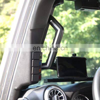 A pillar grab handle with phone holder for Jeep wrqangler jk aluminum front handle bar from 4x4 accessories Maiker