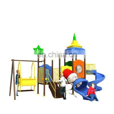 Children outdoor playground equipment slide and swing set