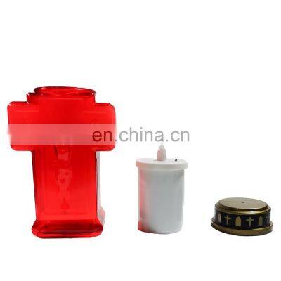 High Quality Led Flameless Graveyard Lantern Christmas Outdoor Cross Church Light for Cemetery Battery Operated Grave Candle photo-5