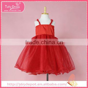 Over Knee red strapless sundress fluffy A-Line ball gown dress children frocks designs                        
                                                                                Supplier's Choice