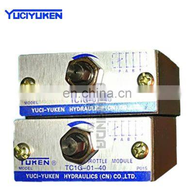 YUCI-YUKEN  superimposed one-way throttle valve TC1G/TC2G-01-40 hydraulic flow control valve