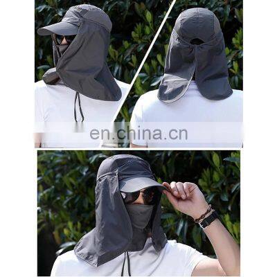 Outdoor Hiking Camping Windproof Hat Sunshade Cap Detachable Removable Ear Neck Cover Flap Hat photo-2