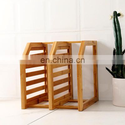 2020 Factory Kitchen Tableware Shelf Bamboo 3 Tier Corner Shelf Spicy dish bowl Rack Step Shelf Cabinet Organizer