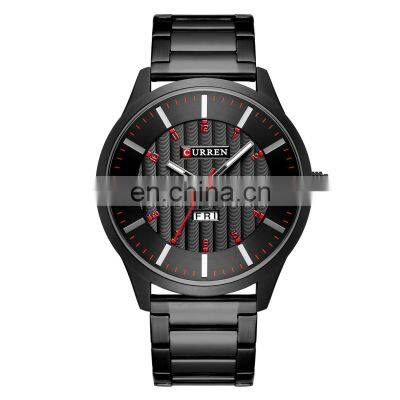 CURREN Top Brand Men's Watch Solid Steel Band Week Calendar Watch Quartz Men's Gold Watch