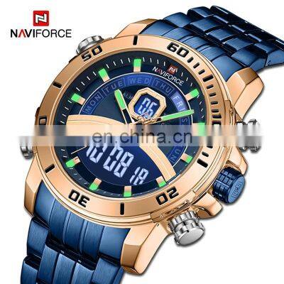 Naviforce 9181 S Luxury Brand Business Digital Quartz Men's Watches Steel Military Chronograph Wristwatch Relogio Masculino