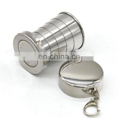 75ML Stainless steel folding cup stainless steel folding retractable cup folding cup Teacups Teaware