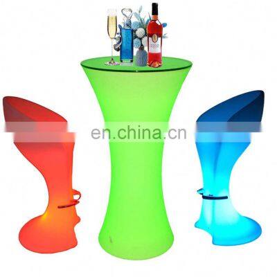 factory price night bar wooden wood bar counter design L shape led strip lighted granite top