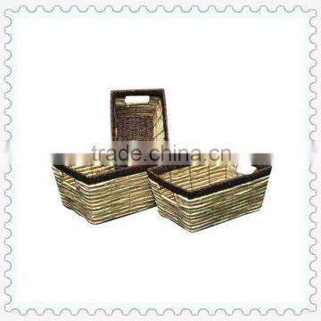 seagrass water hyacinth woven S/3 wardrobe storage basket