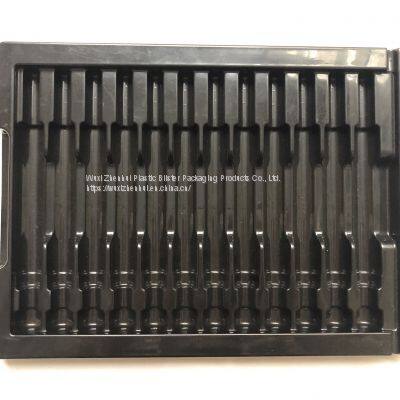 black plastic blister trays customized blister packaging trays