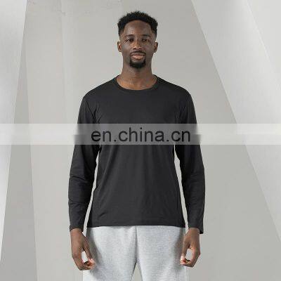 2023 New Quick Dry Fitness Athletic Long Sleeve Sport T Shirt Custom Breathable Jogger Workout Gym Top Activewear For Men photo-3