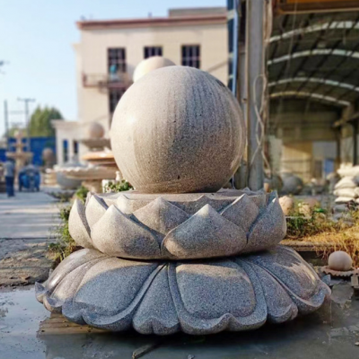 Ou Yi Stone Sculpture Fountain Manufacturer Sunset Red Wind Water Ball Villa Landscape Decoration Marble Fountain Processing Customization photo-3
