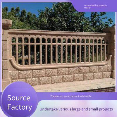 European-style Artistic Courtyard Wall Guardrails Made of Precast Concrete With Hollowed-out Flower Patterns for Villas and Factory Areas, Also Known as Cement Lattice Guardrails photo-2