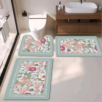 Flower Design Remium Anti-Fatigue Toilet Bath Mat – Gel & Foam Cushion, Stain Resistant & Easy to Clean photo-1