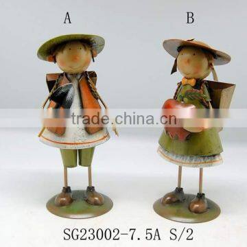 fall decorative boy and girl ornament for table decoration