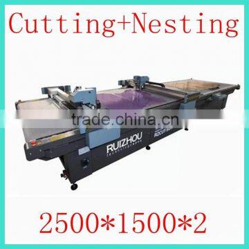 natrual leather cutting machine with dual-cutting heads by knife