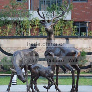 Outdoor Metal Casting Bronze Deer Sculptures Animal Statues photo-2