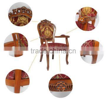 French Solid Wood Dining Antique Carved Back Chair for Restaurant Used Dining Chair photo-4