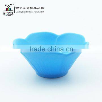 Hot Sale Small Lotus Shape Melamine Flower Pot Plastic Flower Pot 1412 photo-3