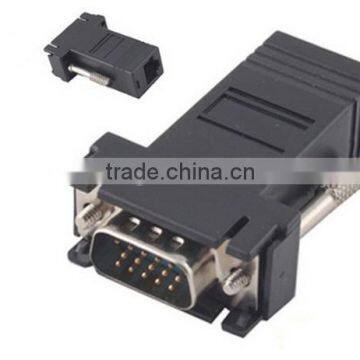 NEW VGA Extender Male to LAN CAT5 CAT6 RJ45 Network Cable Female Adapter Kit