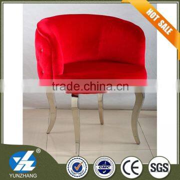 Modern hotel furniture stainless steel round back chair