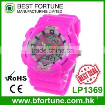 LP1369 Lowest price dual movement colorful custom digital watch