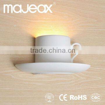 hot sell small indoor Plaster Wall Light coffee cup shape