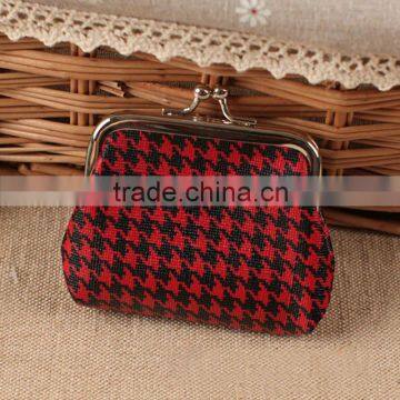 Bulk Wholesale Houndstooth Mini Leather Coin Purse photo-2