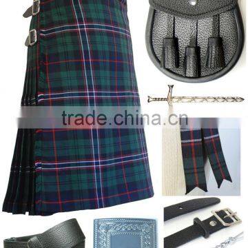 Scottish National 7 Yard Kilt Set Made Of Fine Quality Wool Tartan