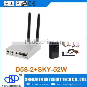 D58-2 5.8Ghz 32CH AV FPV Diversity Receiver with SKY-52W 5.8G 2W A/V video Transmitter compatible with 250 fpv quadcopter