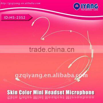 Wholesale and retail HS-23S2 series skin color mini double ear hanging profesional headset microphone