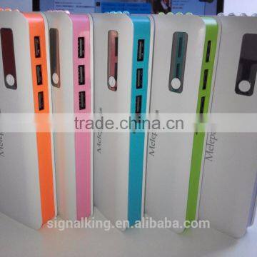 Manufacturer Wholesales High Capacity 20000mAh 3 USB Portable Power Bank With 4 LED Mobile Charger