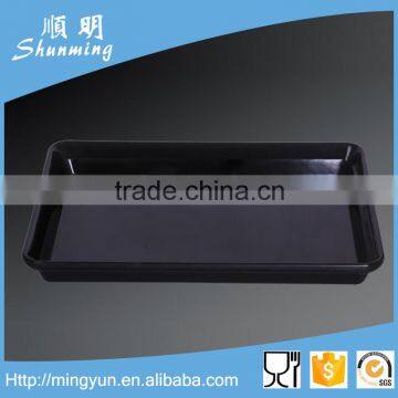 Black food serving tray