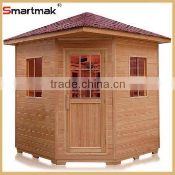 Hemlock deluxe corner 6 person outdoor sauna