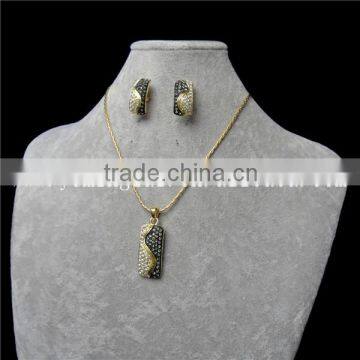 Elegant Diamond Jewelry Sets Necklace and Earrings with Small Stone Opal Jewelry