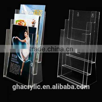 GH-RZ528 Magazine Clear Acrylic Table Dispaly File Stand Racks For Office ,top Grade Acrylic Display Rack photo-4