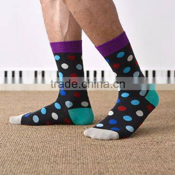 Multi-color dot knitted mens fashion socks