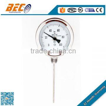 adjustable ss bottom entry bimetal thermometer