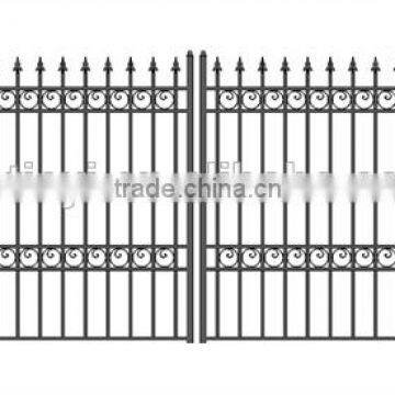 pedestrian wrought iron double entry main gate design