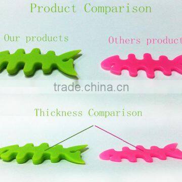 Cute Silicone Headset Wire Winder in Fishbone Shape photo-6