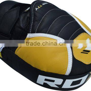 RDX Leather Focus Pads Hook and Jab Boxing Kick Curved MMA Bag Mitts Training FL photo-2