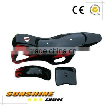 BLACK / RED MINIMOTO MINI MOTO DIRT BIKE FLAME PLASTICS KIT