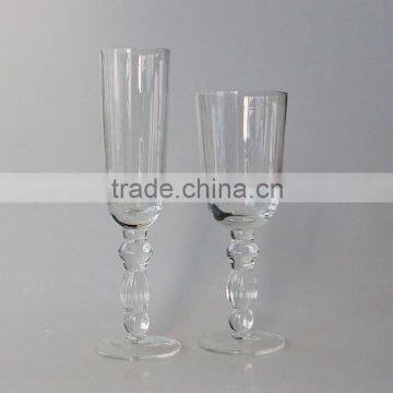 Wholesale Cheap Handmade 2 pc champagne glasses with Bubble stem