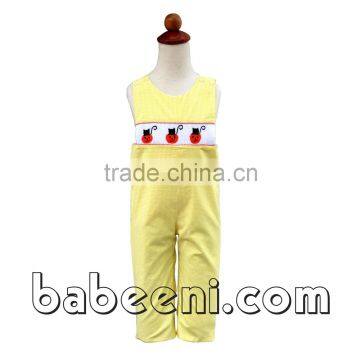 Adorable pumpkin and cat hand smocked boy longall