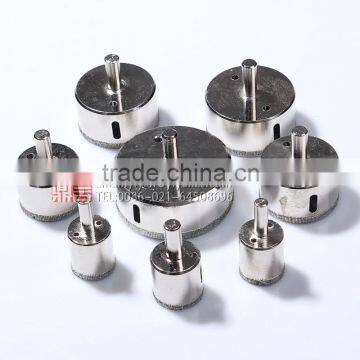 Electroplated diamond tip core drill bits for glass