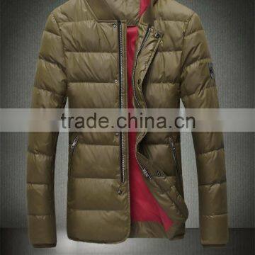 Custom 2015 menswear new feather coat in winter Eiderdown outerwear men's down jacket casual jacket men suit