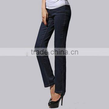 2015 Wholesale Euramerican Mid-waisted Women's Straight Jeans
